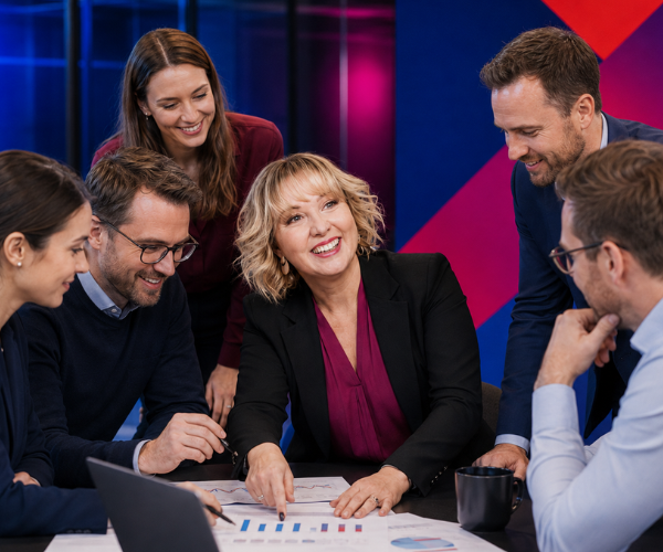 Hellisi toimitusjohtaja kokoontuu työntekijöiden kanssa.